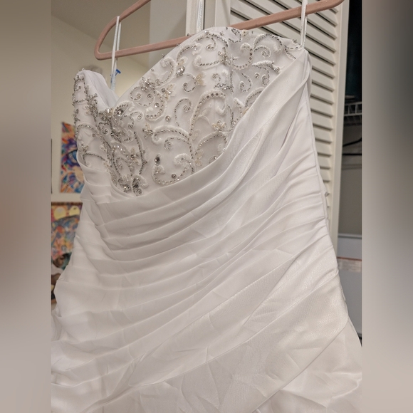 Sophia Tolli A Line Sweetheart White Strapless Wedding Dress Size 20 - Picture 3 of 14